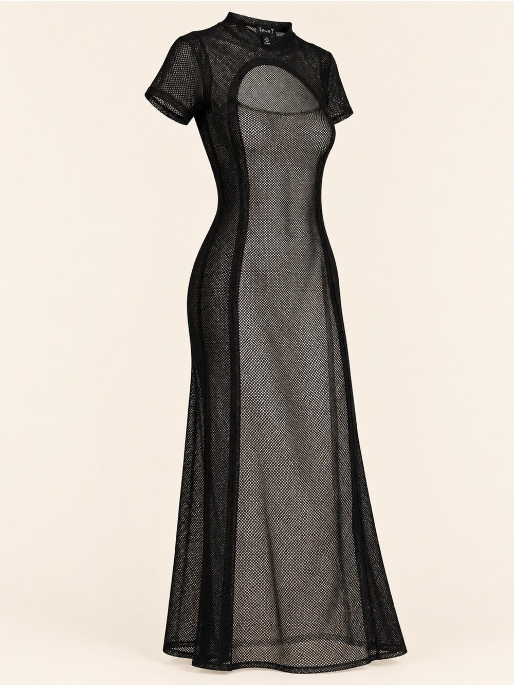 Love Black Sheer Mesh Maxi Dress